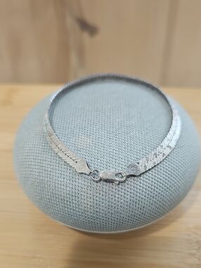 Sterling Silver Herringbone Bracelet - Silver